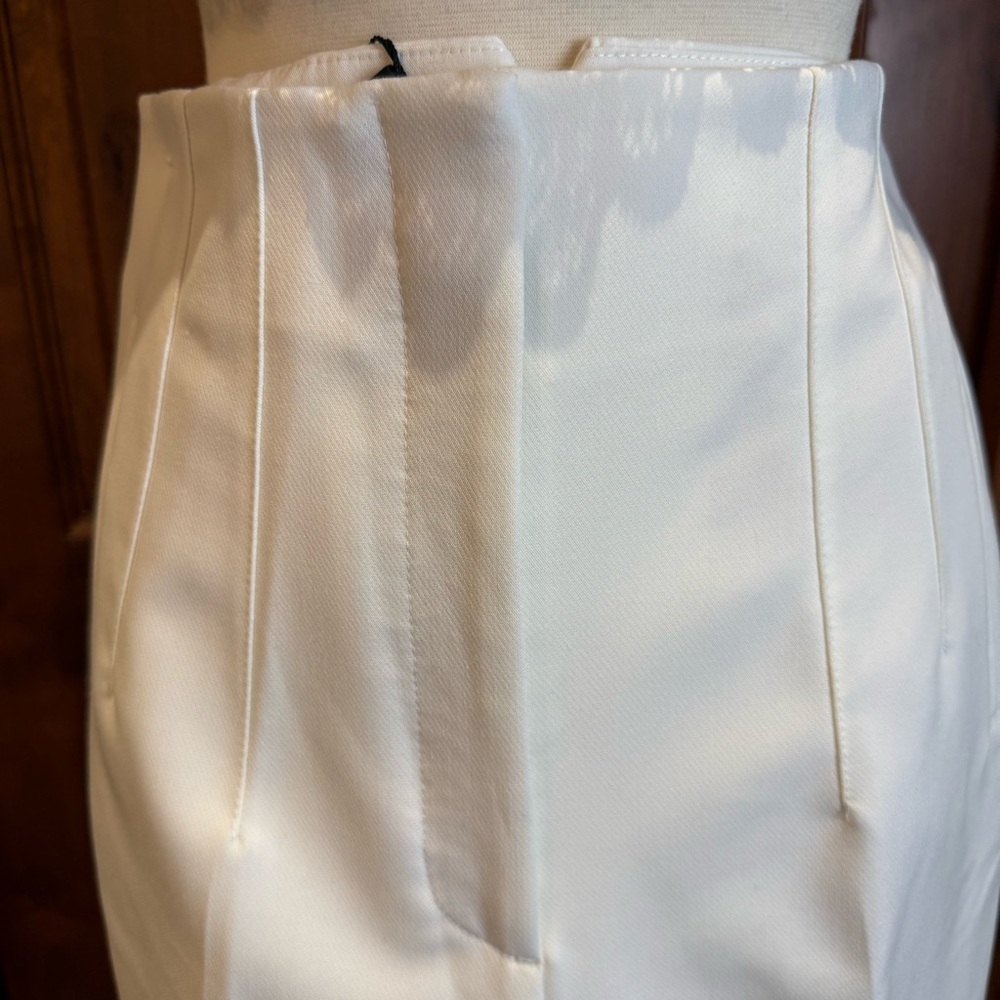 💋Zara White High-Waisted Women's Trousers size M - Picture 9 of 12